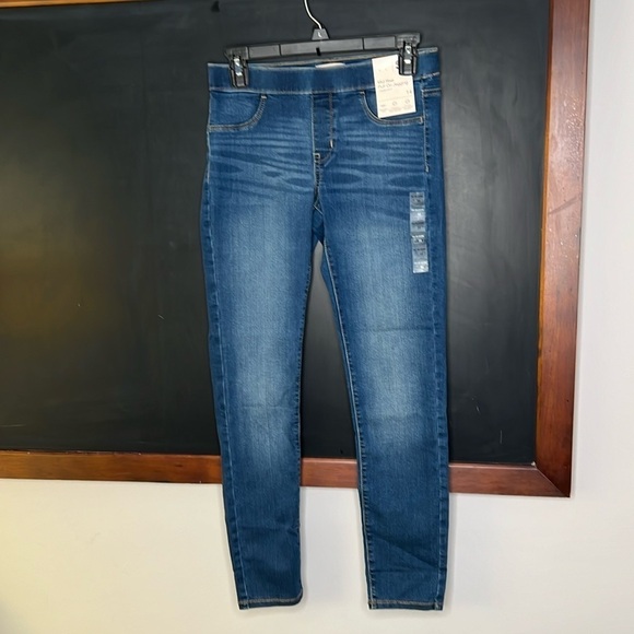 SO Girls Size 14 Denim Jegging Mid-Rise Pull On Dark Wash NEW - Picture 2 of 5